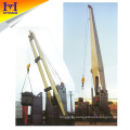 hydraulic marine deck crane in port or ship